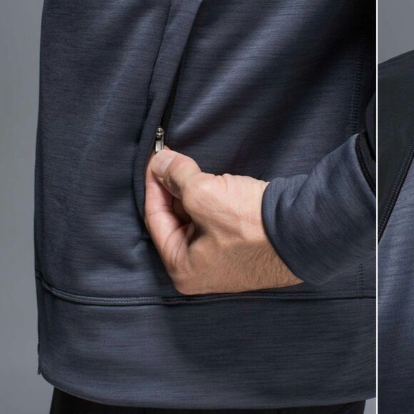 Lululemon Revolution Bomber Heathered Jay Grey / Black Size L - Picture 4 of 13